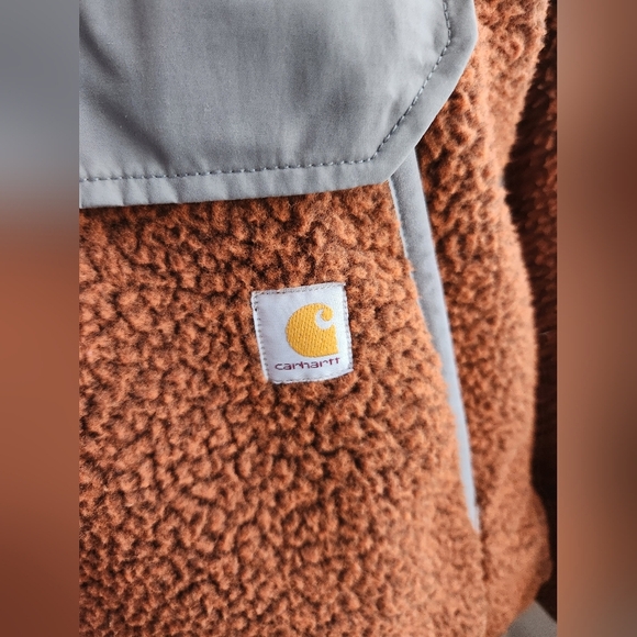 Carhartt Brown and Gray Relaxed Fit Fleece Pullover Womens Size Small NWT - Picture 3 of 8